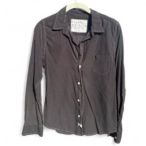 Frank & Eileen Charcoal Polka Dot Blouse